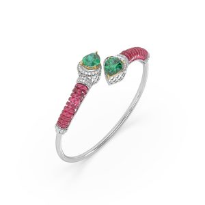 Ruby Emerald Drop Bracelet